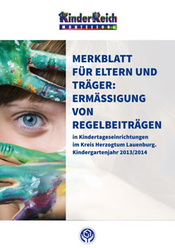 Merkblatt zur Ermäßigung von Regelbeträgen in Kindertageseinrichtungen